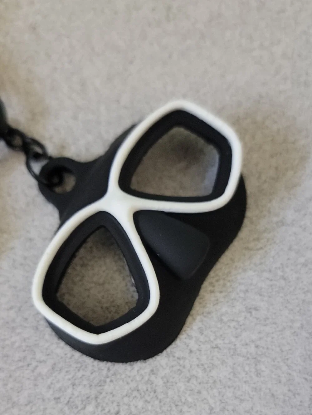 Black Silicone Dive-Keychain Set with White Accents